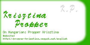 krisztina propper business card